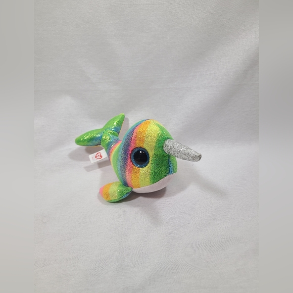 TY beanie boos Nori the rainbow glitter narwhal- New with tags - Picture 3 of 5